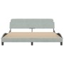 Light gray velvet bed frame with headboard 180x200cm by , Beds and slatted bases - Ref: Foro24-373232, Price: 155,93 €, Disco...