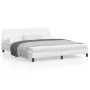 Estructura de cama cabecero cuero sintético blanco 180x200 cm de , Camas y somieres - Ref: Foro24-373239, Precio: 171,84 €, D...