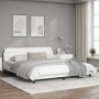 White synthetic leather headboard bed frame 180x200 cm by , Beds and slatted bases - Ref: Foro24-373239, Price: 171,24 €, Dis...