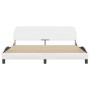 Estructura de cama cabecero cuero sintético blanco 180x200 cm de , Camas y somieres - Ref: Foro24-373239, Precio: 171,84 €, D...