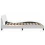 Estructura de cama cabecero cuero sintético blanco 180x200 cm de , Camas y somieres - Ref: Foro24-373239, Precio: 171,84 €, D...