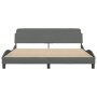 Bed frame with headboard dark gray fabric 180x200 cm by , Beds and slatted bases - Ref: Foro24-373226, Price: 146,99 €, Disco...