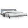 Light gray fabric bed frame with headboard 200x200 cm by , Beds and slatted bases - Ref: Foro24-373245, Price: 187,67 €, Disc...