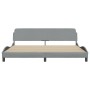 Light gray fabric bed frame with headboard 200x200 cm by , Beds and slatted bases - Ref: Foro24-373245, Price: 164,99 €, Disc...