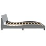 Light gray fabric bed frame with headboard 200x200 cm by , Beds and slatted bases - Ref: Foro24-373245, Price: 164,99 €, Disc...