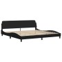 Bed frame with headboard black synthetic leather 200x200cm by , Beds and slatted bases - Ref: Foro24-373258, Price: 162,60 €,...