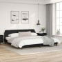 Bed frame with headboard black synthetic leather 200x200cm by , Beds and slatted bases - Ref: Foro24-373258, Price: 162,60 €,...