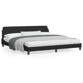 Estructura de cama con cabecero de tela negro 200x200 cm de , Camas y somieres - Ref: Foro24-373247, Precio: 164,99 €, Descue...