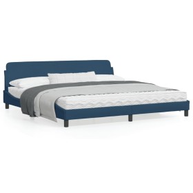 Bed frame with blue fabric headboard 200x200 cm by , Beds and slatted bases - Ref: Foro24-373251, Price: 164,14 €, Discount: %