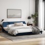 Estructura de cama con cabecero de tela azul 200x200 cm de , Camas y somieres - Ref: Foro24-373251, Precio: 164,14 €, Descuen...