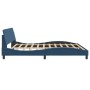 Estructura de cama con cabecero de tela azul 200x200 cm de , Camas y somieres - Ref: Foro24-373251, Precio: 164,14 €, Descuen...