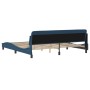 Estructura de cama con cabecero de tela azul 200x200 cm de , Camas y somieres - Ref: Foro24-373251, Precio: 164,14 €, Descuen...