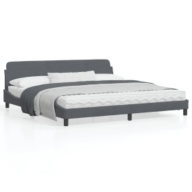 Estructura cama con cabecero terciopelo gris oscuro 200x200 cm de , Camas y somieres - Ref: Foro24-373253, Precio: 162,73 €, ...