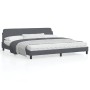 Dark gray velvet bed frame with headboard 200x200 cm by , Beds and slatted bases - Ref: Foro24-373253, Price: 162,89 €, Disco...