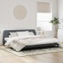 Dark gray velvet bed frame with headboard 200x200 cm by , Beds and slatted bases - Ref: Foro24-373253, Price: 162,89 €, Disco...