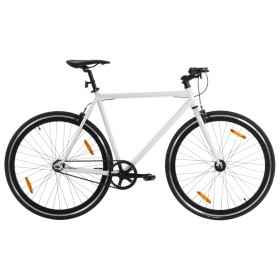 Bicicleta de piñón fijo blanco y negro 700c 55 cm de , Bicicletas - Ref: Foro24-92262, Precio: 297,95 €, Descuento: %