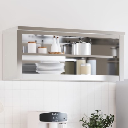 Kitchen wall cabinet with stainless steel shelf by , Food container - Ref: Foro24-376445, Price: 169,58 €, Discount: %