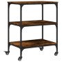 Smoked oak engineered wood kitchen cart 60x41x76 cm by , Kitchen and dining carts - Ref: Foro24-842303, Price: 55,44 €, Disco...