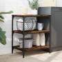 Smoked oak engineered wood kitchen cart 60x41x76 cm by , Kitchen and dining carts - Ref: Foro24-842303, Price: 55,44 €, Disco...