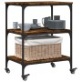 Smoked oak engineered wood kitchen cart 60x41x76 cm by , Kitchen and dining carts - Ref: Foro24-842303, Price: 55,44 €, Disco...