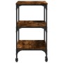 Smoked oak engineered wood kitchen cart 60x41x76 cm by , Kitchen and dining carts - Ref: Foro24-842303, Price: 55,44 €, Disco...