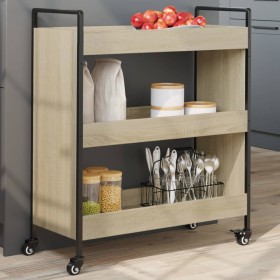 Carrito de cocina madera de ingeniería roble Sonoma 70x30x82 cm de , Carros de cocina y comedor - Ref: Foro24-842317, Precio:...