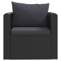 Sillón con cojines de ratán sintético negro de vidaXL, Sofás modulares de exterior - Ref: Foro24-46555, Precio: 122,91 €, Des...