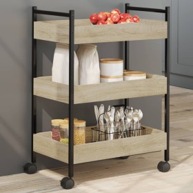 Carrito de cocina madera de ingeniería roble Sonoma 50x30x70 cm de , Carros de cocina y comedor - Ref: Foro24-842357, Precio:...