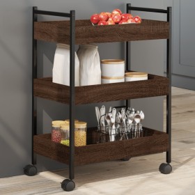 Oak brown engineered wood kitchen cart 50x30x70 cm by , Kitchen and dining carts - Ref: Foro24-842360, Price: 48,80 €, Discou...