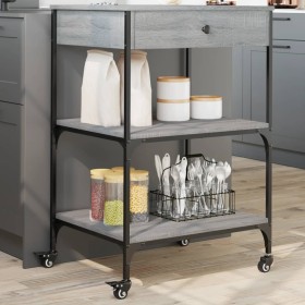 Sonoma gray engineered wood kitchen cart 60x48x89.5 cm by , Kitchen and dining carts - Ref: Foro24-842374, Price: 82,99 €, Di...