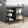 Black Engineered Wood Kitchen Cart 100x45x89.5cm by , Kitchen and dining carts - Ref: Foro24-842381, Price: 113,38 €, Discoun...