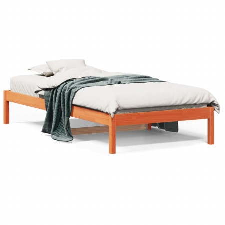 Sofá cama de madera maciza de pino marrón cera 90x200 cm de , Camas y somieres - Ref: Foro24-844405, Precio: 67,86 €, Descuen...