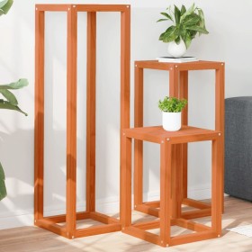 Plant supports 3 pieces solid pine wood wax brown by , Pot stands - Ref: Foro24-844472, Price: 75,99 €, Discount: %