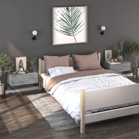 Mesita de noche de pared 2 unidades color gris Sonoma de vidaXL, Mesitas de noche - Ref: Foro24-816943, Precio: 63,99 €, Desc...