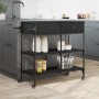 Black engineered wood kitchen cart 105x42x95 cm by , Kitchen and dining carts - Ref: Foro24-842376, Price: 139,69 €, Discount: %