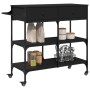 Carrito de cocina de madera de ingeniería negro 105x42x95 cm de , Carros de cocina y comedor - Ref: Foro24-842376, Precio: 13...