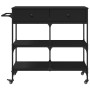 Carrito de cocina de madera de ingeniería negro 105x42x95 cm de , Carros de cocina y comedor - Ref: Foro24-842376, Precio: 13...