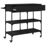 Black engineered wood kitchen cart 105x42x95 cm by , Kitchen and dining carts - Ref: Foro24-842376, Price: 139,69 €, Discount: %