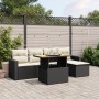 6-teiliges Gartensofa-Set und schwarze synthetische Rattankissen von , Gartensets - Ref: Foro24-3271287, Preis: 402,86 €, Rab...