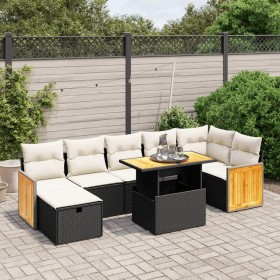 8-teiliges Gartensofa-Set und schwarze synthetische Rattankissen von , Gartensets - Ref: Foro24-3276255, Preis: 567,87 €, Rab...