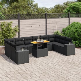 11-teiliges Gartensofa-Set und schwarze synthetische Rattankissen von , Gartensets - Ref: Foro24-3272805, Preis: 781,45 €, Ra...