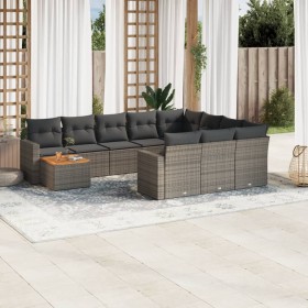 11-piece garden sofa set and gray synthetic rattan cushions by , Garden sets - Ref: Foro24-3256641, Price: 710,29 €, Discount: %