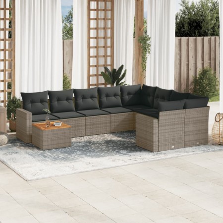 10-piece garden sofa set with gray synthetic rattan cushions by , Garden sets - Ref: Foro24-3256620, Price: 680,59 €, Discoun...