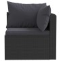 5-teiliges Gartenmöbel-Set und schwarze synthetische Rattankissen von vidaXL, Modulare Sofas für den Außenbereich - Ref: Foro...