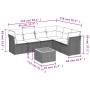 7-teiliges Gartensofa-Set mit grauen PE-Rattan-Kissen von , Gartensets - Ref: Foro24-3255990, Preis: 426,07 €, Rabatt: %