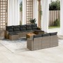 11-piece garden sofa set and gray synthetic rattan cushions by , Garden sets - Ref: Foro24-3256676, Price: 775,74 €, Discount: %