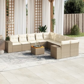 Set de sofás de jardín 11pzas con cojines ratán sintético beige de , Conjuntos de jardín - Ref: Foro24-3257969, Precio: 773,9...