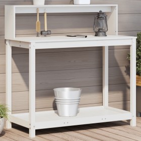 Plantation table with white pine wood shelves 108x50x109.5 cm by , Pot stands - Ref: Foro24-832413, Price: 86,99 €, Discount: %