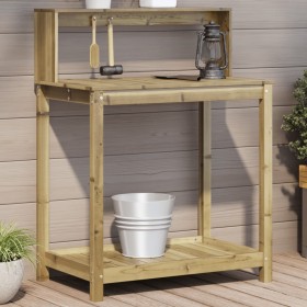 Plantagentisch mit imprägnierten Holzregalen 82,5 x 50 x 109,5 cm von , Topfständer - Ref: Foro24-832411, Preis: 65,96 €, Rab...