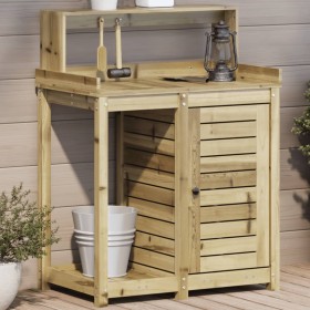 Plantagentisch mit imprägnierten Holzregalen 82,5 x 50 x 109,5 cm von , Topfständer - Ref: Foro24-832426, Preis: 130,99 €, Ra...